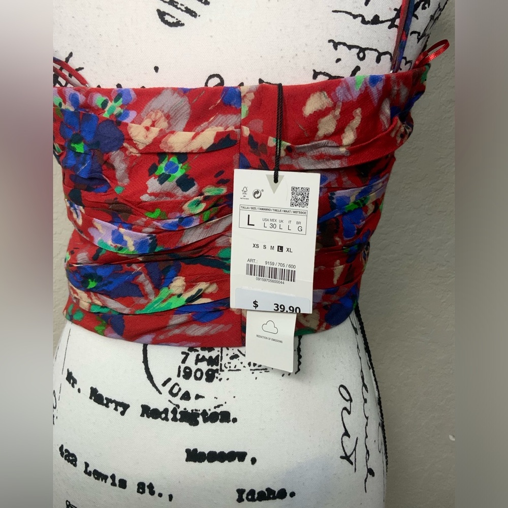 #24. NWT Zara Corset Top Size Large - Picture 3 of 4